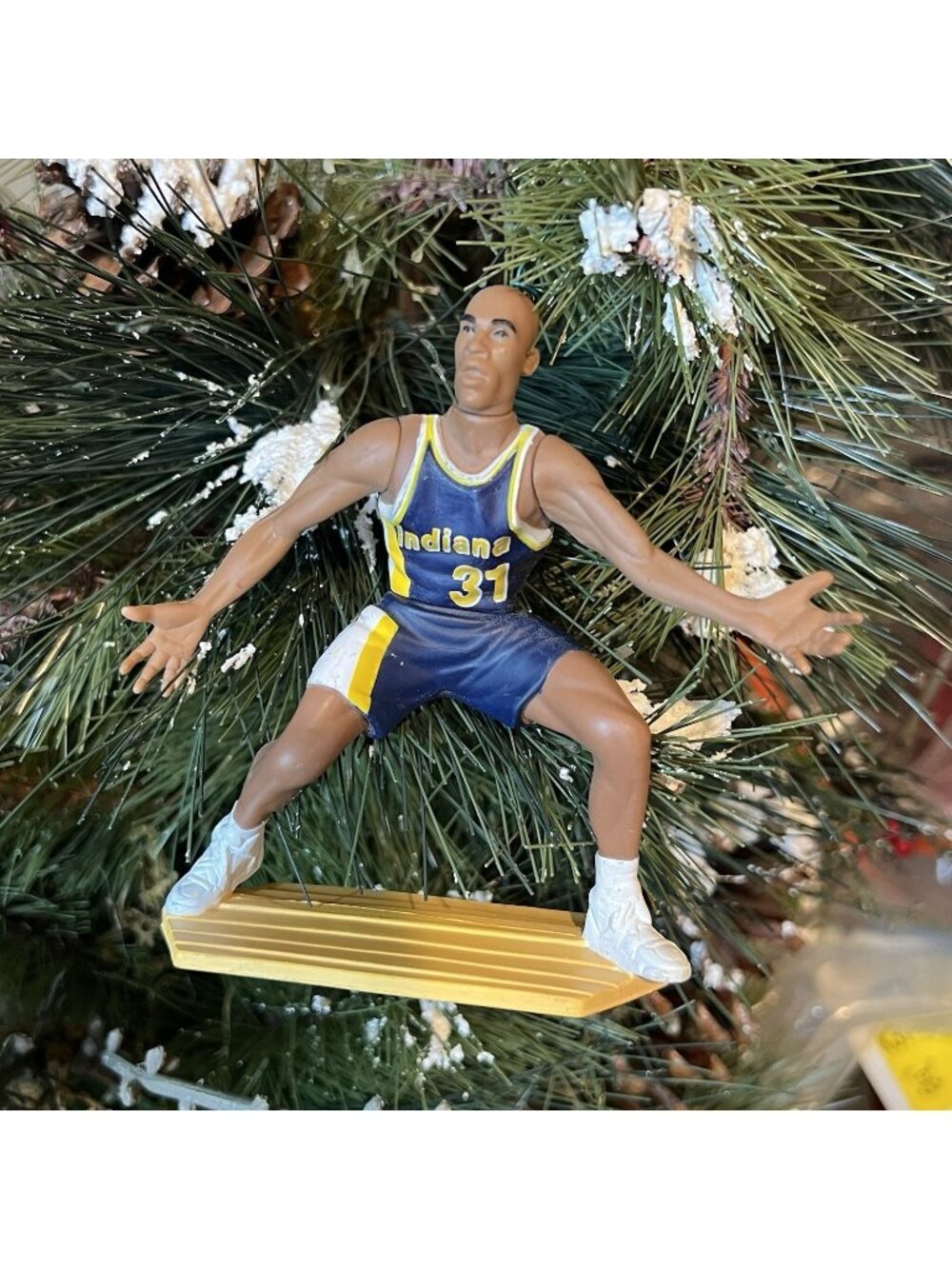 Reggie Miller Indiana Pacers Vintage 90s Starting Lineup Christmas Tree Ornament